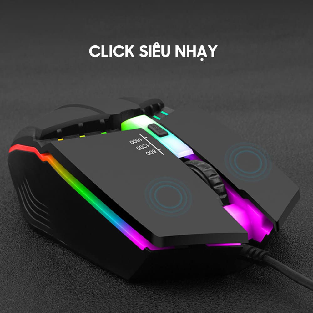 Chuột có dây Gaming X3 1600 DPI USB Led RGB đổi màu chuột máy tính văn phòng chơi game giá rẻ