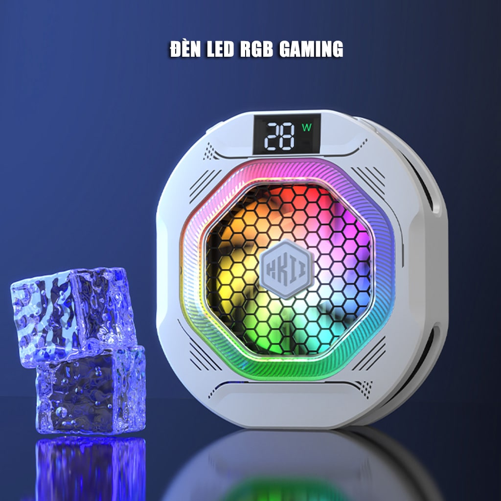 Quạt tản nhiệt điện thoại sò lạnh cao cấp Kiri TH12 kiểm soát nhiệt thông minh AI Led RGB làm lạnh không tụt FPS khi chơi game PUBG