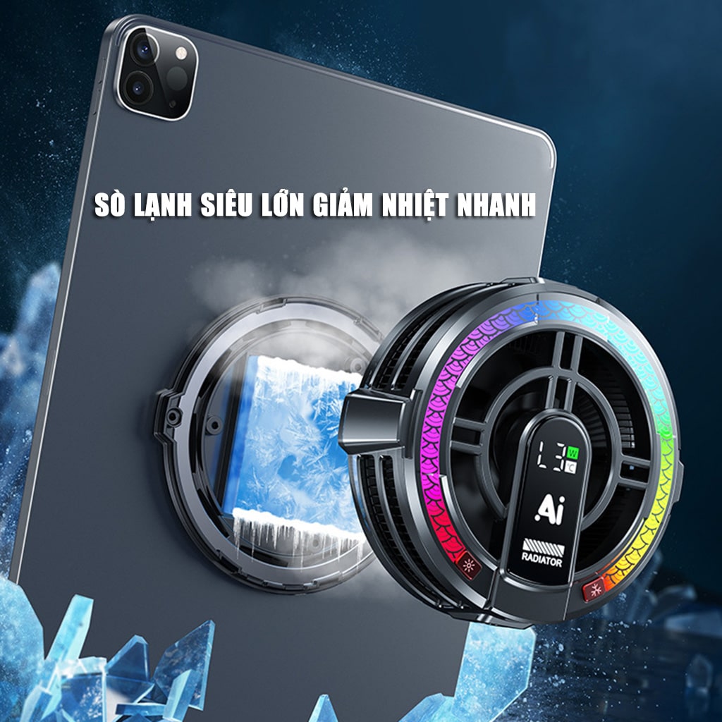 Quạt tản nhiệt ipad máy tính bảng sò lạnh TH06 Pro kiểm soát nhiệt độ thông minh AI công suất 24W