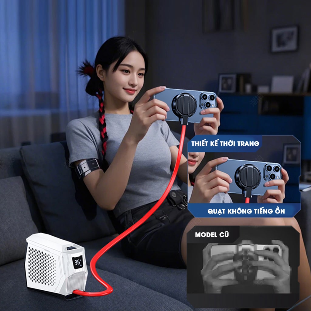 Quạt tản nhiệt điện thoại máy tính bảng sò lạnh nước từ tính XL36 PRO AI 36W hiệu năng cao đóng băng full mặt
