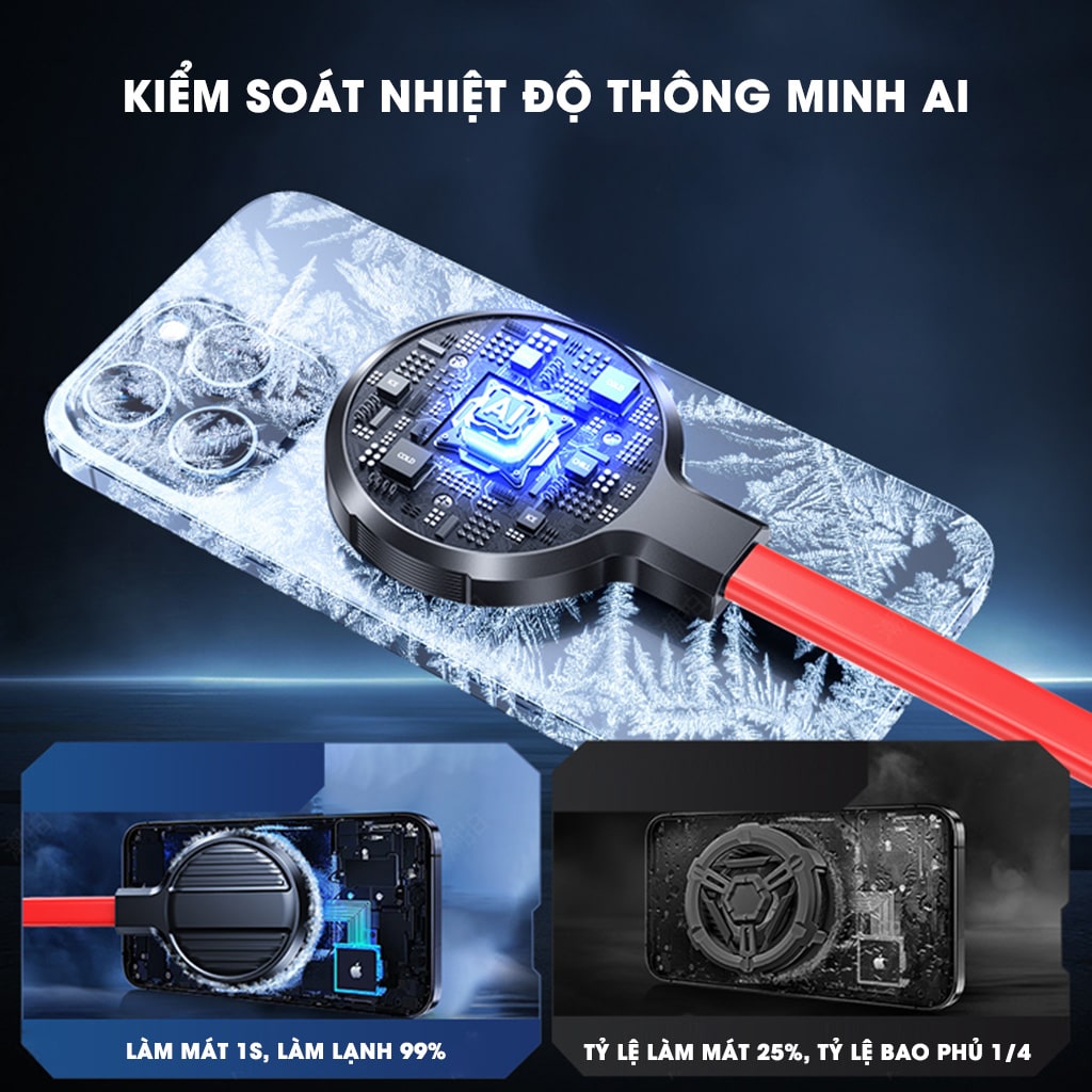 Quạt tản nhiệt điện thoại máy tính bảng sò lạnh nước từ tính XL36 PRO AI 36W hiệu năng cao đóng băng full mặt