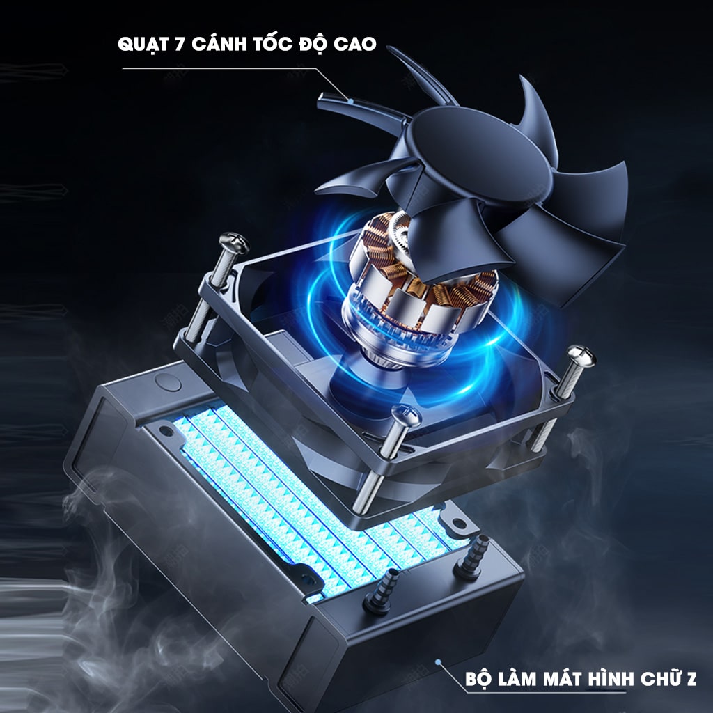 Quạt tản nhiệt điện thoại máy tính bảng sò lạnh nước từ tính XL36 PRO AI 36W hiệu năng cao đóng băng full mặt