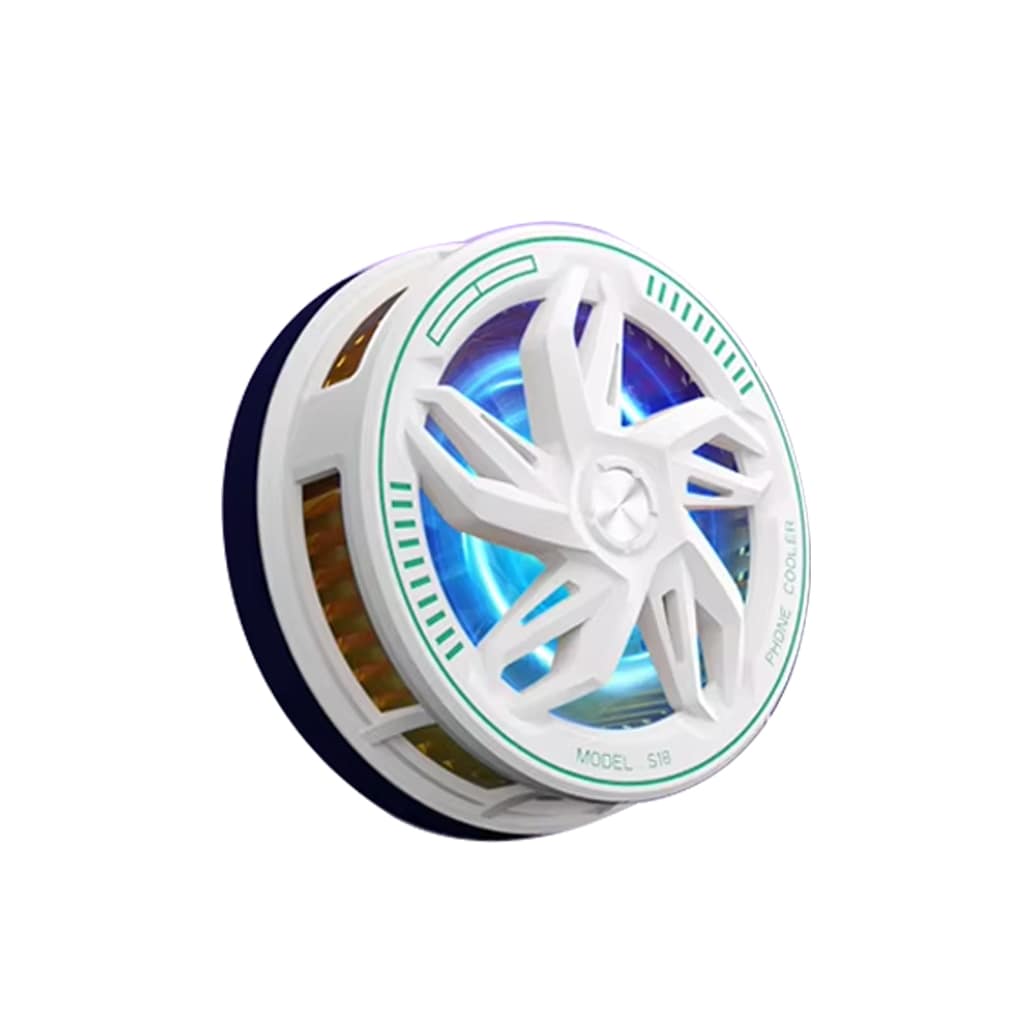 Quạt tản nhiệt điện thoại sò lạnh từ tính S18X Pro màu trắng Led Gaming hỗ trợ tăng FPS Game Mobile Liên Quân Pubg FF