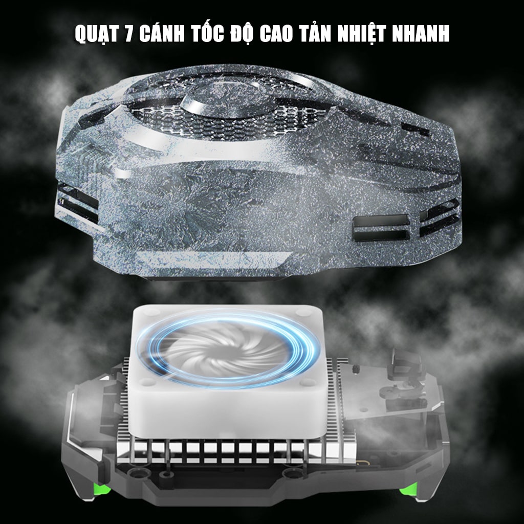 Quạt tản nhiệt điện thoại sò lạnh S21 màu trắng giá rẻ giảm nhiệt nhanh hỗ trợ tăng FPS Gaming Liên Quân PUBG FF
