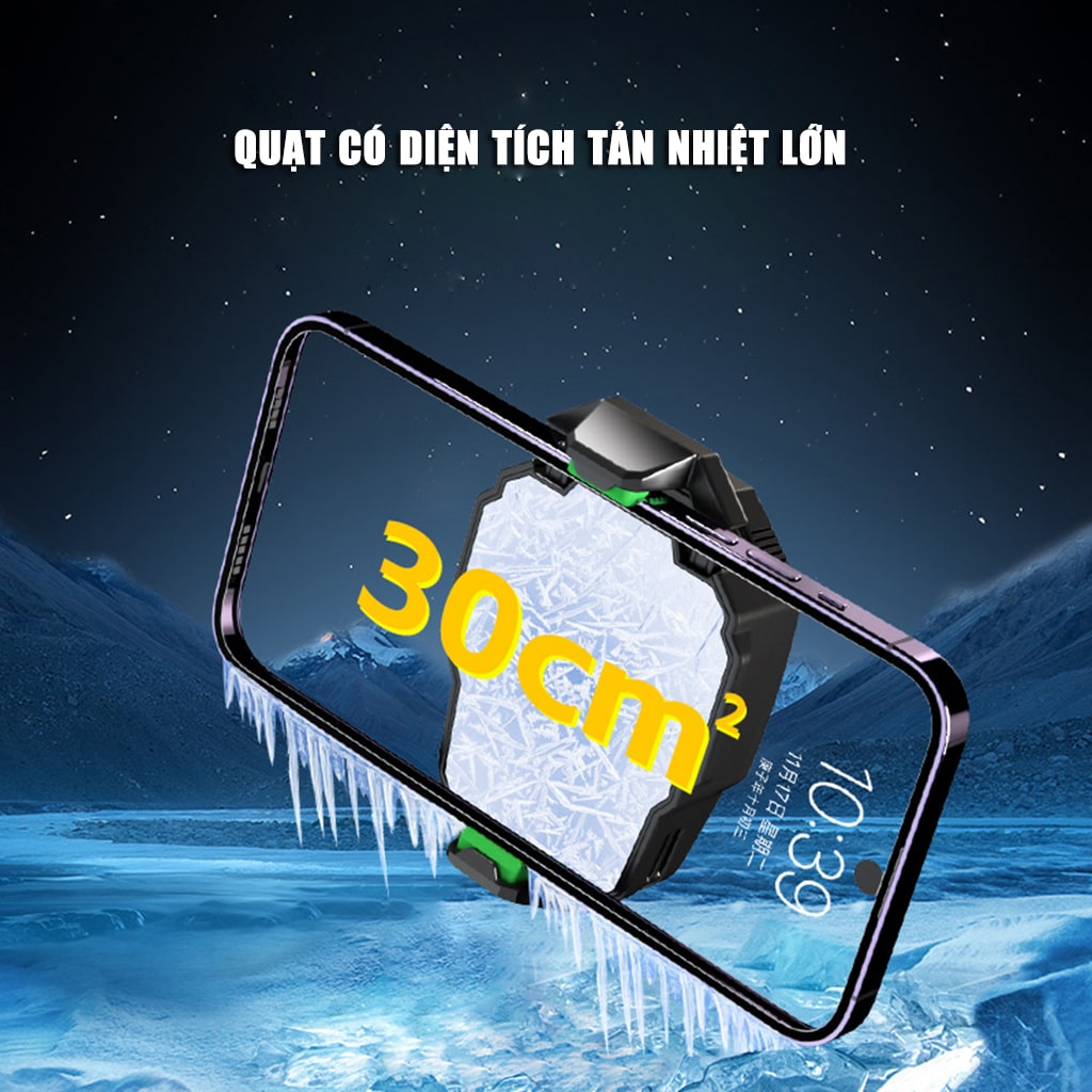 Quạt tản nhiệt điện thoại sò lạnh S21 màu trắng giá rẻ giảm nhiệt nhanh hỗ trợ tăng FPS Gaming Liên Quân PUBG FF