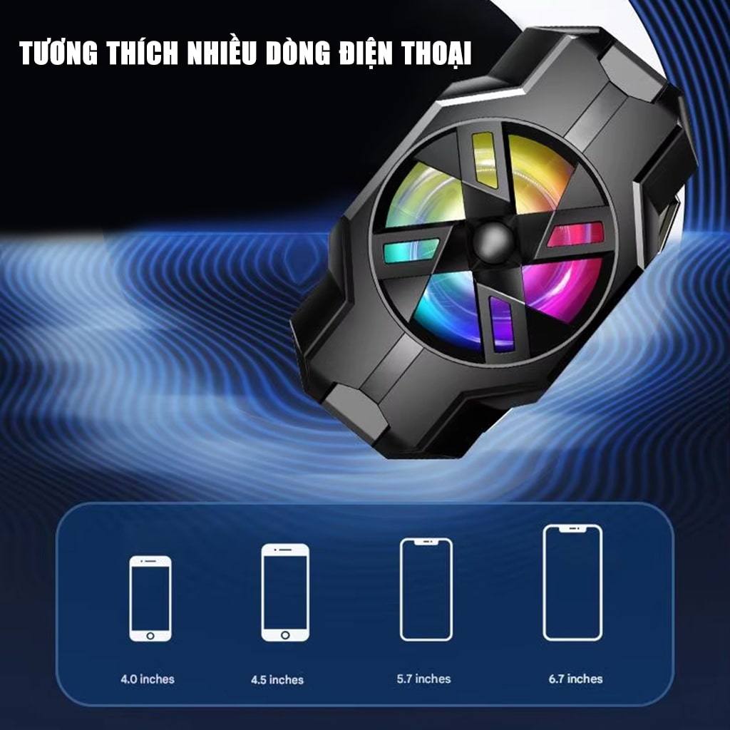 Quạt tản nhiệt điện thoại sò lạnh S3 màu trắng giá rẻ giảm nhiệt nhanh hỗ trợ tăng FPS Gaming Liên Quân PUBG FF