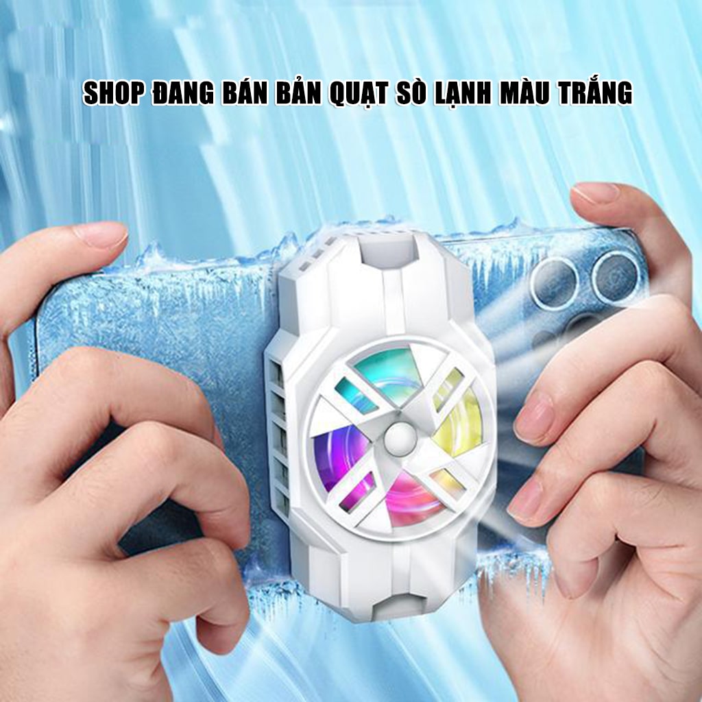 Quạt tản nhiệt điện thoại sò lạnh S3 màu trắng giá rẻ giảm nhiệt nhanh hỗ trợ tăng FPS Gaming Liên Quân PUBG FF