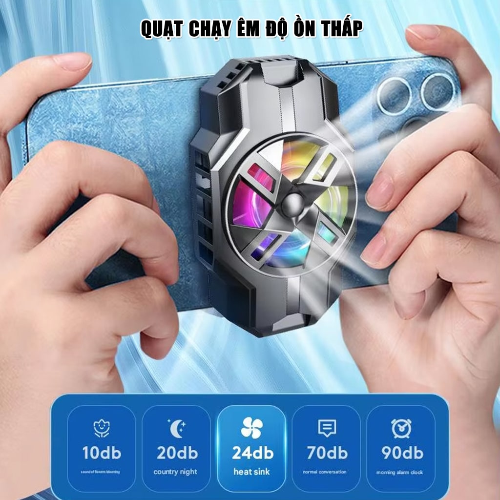 Quạt tản nhiệt điện thoại sò lạnh S3 màu trắng giá rẻ giảm nhiệt nhanh hỗ trợ tăng FPS Gaming Liên Quân PUBG FF