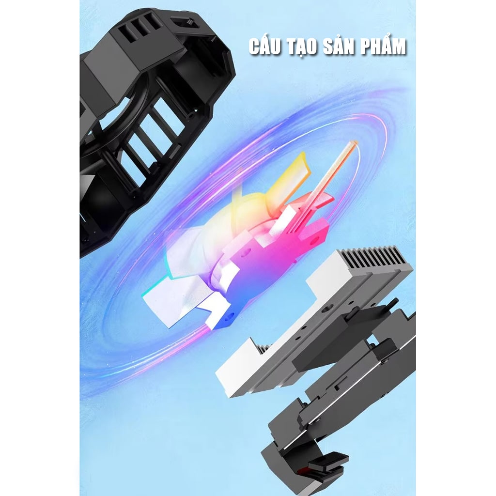 Quạt tản nhiệt điện thoại sò lạnh S3 màu trắng giá rẻ giảm nhiệt nhanh hỗ trợ tăng FPS Gaming Liên Quân PUBG FF