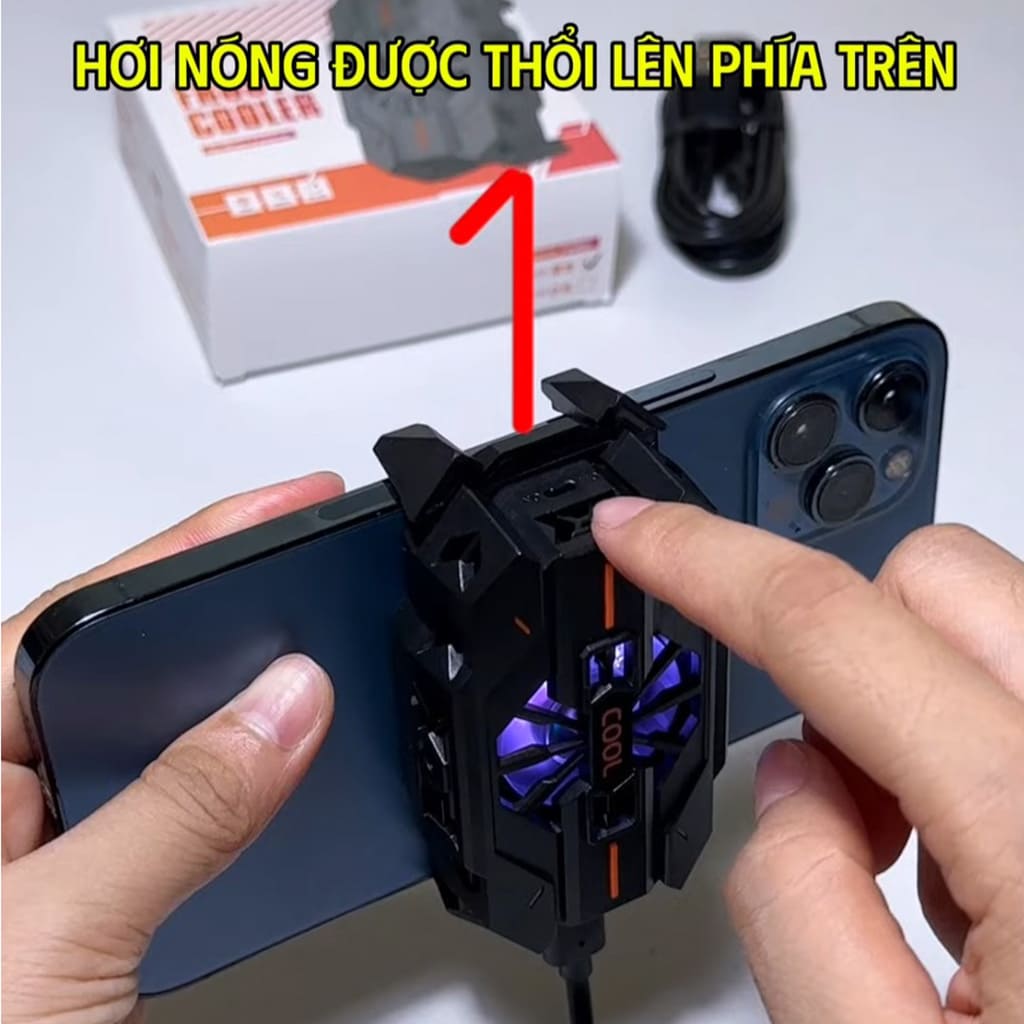 Quạt tản nhiệt điện thoại sò lạnh J42 Led RGB giảm nhiệt nhanh chơi game pubg freefire liên quân mobile