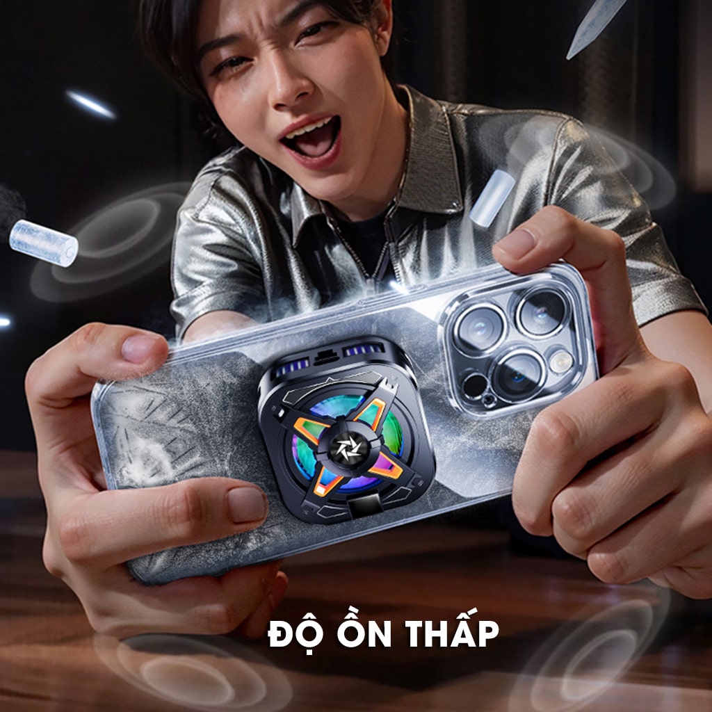 Quạt tản nhiệt điện thoại sò lạnh từ tính có ngàm kẹp rời SL54 SE Led RGB Gaming hỗ trợ tăng FPS Game Mobile Liên Quân Pubg FF
