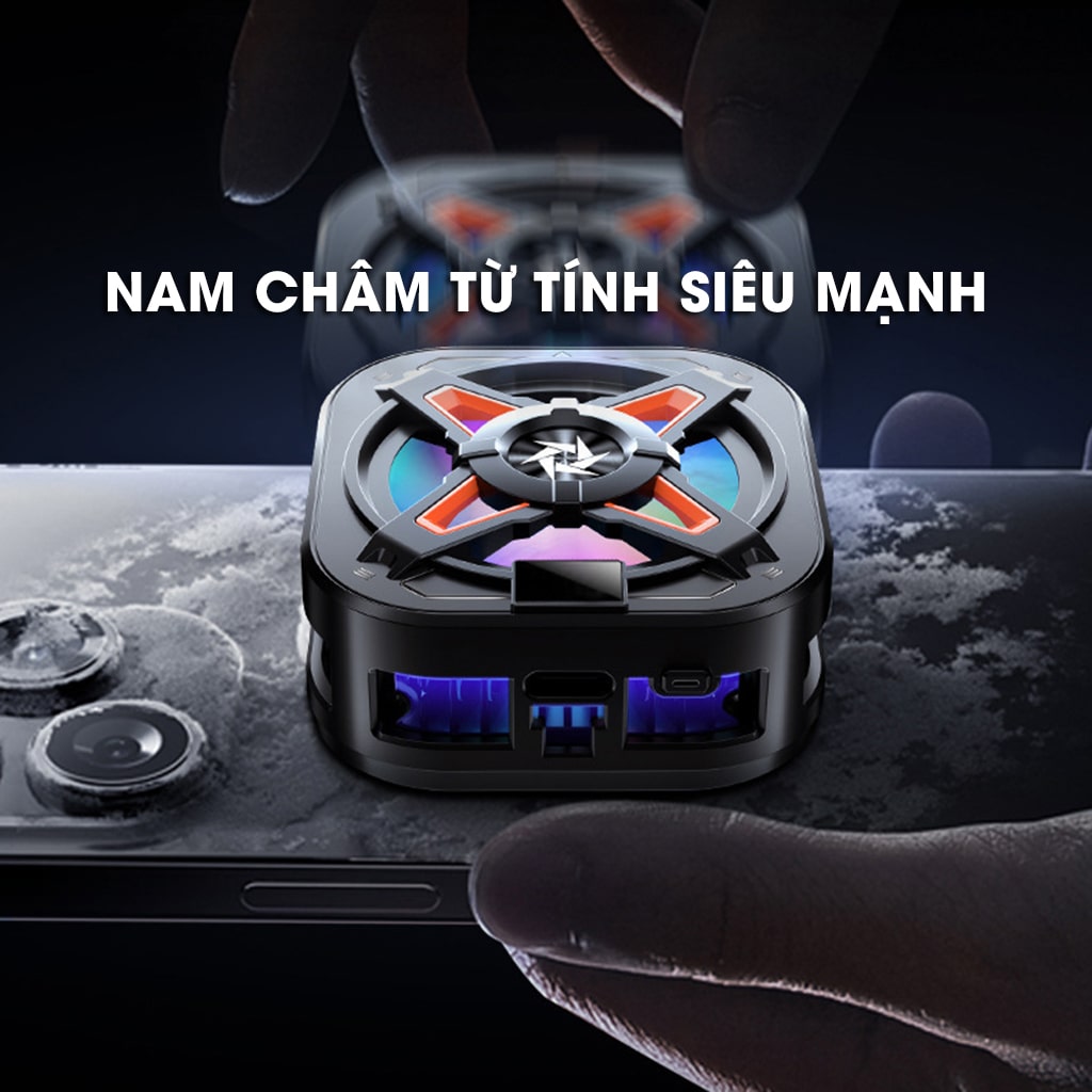 Quạt tản nhiệt điện thoại sò lạnh từ tính có ngàm kẹp rời SL54 SE Led RGB Gaming hỗ trợ tăng FPS Game Mobile Liên Quân Pubg FF