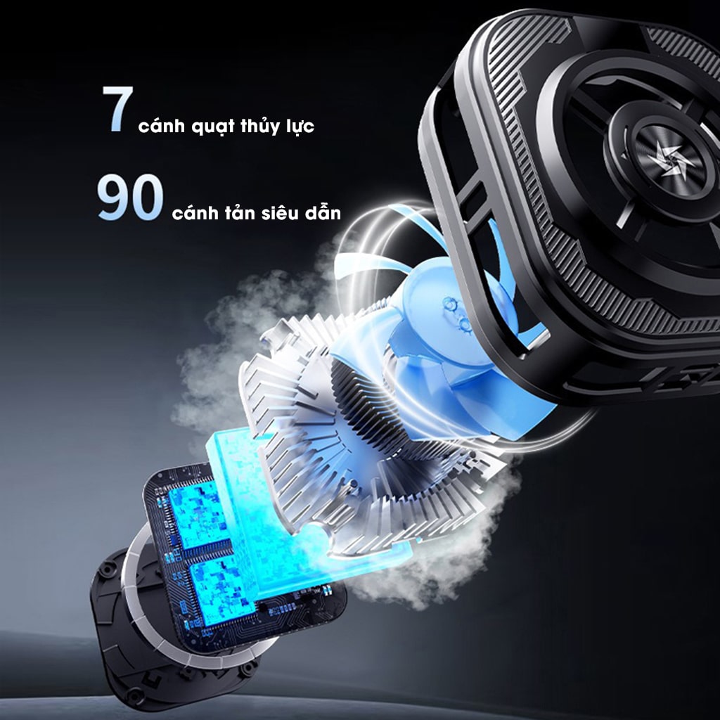 Quạt tản nhiệt điện thoại sò lạnh từ tính có ngàm kẹp rời SL39 SE Led RGB Gaming hỗ trợ tăng FPS Game Mobile Liên Quân Pubg FF