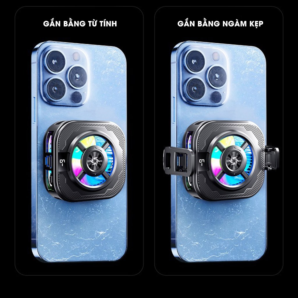 Quạt tản nhiệt điện thoại sò lạnh từ tính có ngàm kẹp rời SL39 SE V2 màn hình hiển thị nhiệt độ Led RGB Gaming