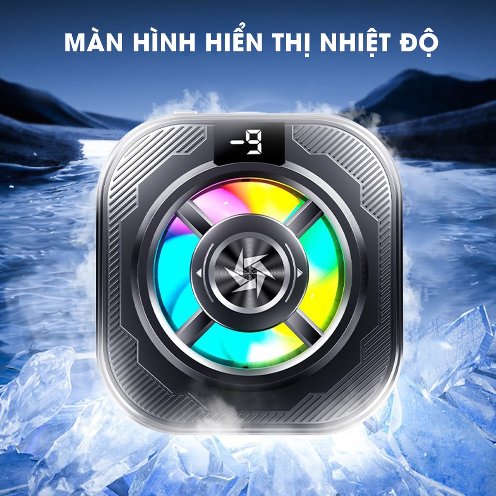 Quạt tản nhiệt điện thoại sò lạnh từ tính có ngàm kẹp rời SL39 SE V2 màn hình hiển thị nhiệt độ Led RGB Gaming