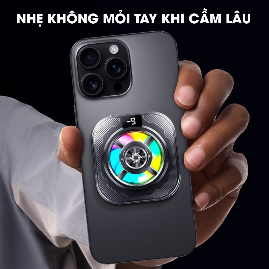 Quạt tản nhiệt điện thoại sò lạnh từ tính có ngàm kẹp rời SL39 SE V2 màn hình hiển thị nhiệt độ Led RGB Gaming