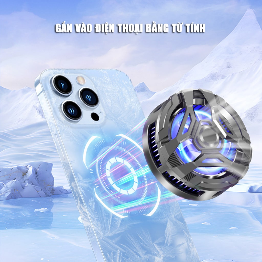 Quạt tản nhiệt điện thoại sò lạnh từ tính S25 Pro Led Gaming hỗ trợ tăng FPS Game Mobile Liên Quân Pubg Free Fire