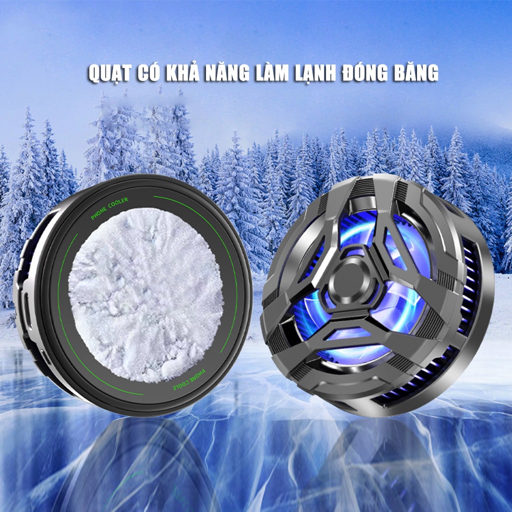 Quạt tản nhiệt điện thoại sò lạnh từ tính S25 Pro Led Gaming hỗ trợ tăng FPS Game Mobile Liên Quân Pubg Free Fire