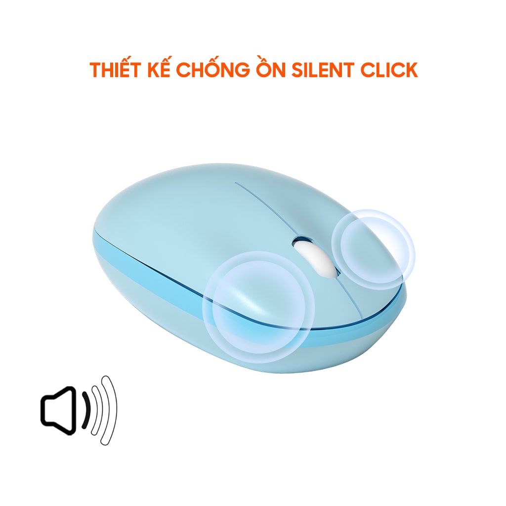 Chuột không dây Mofii M8AG Wireless 2.4G 1600DPI sử dụng cho máy tính, Laptop Chuột hồng dễ thương cute hình gấu