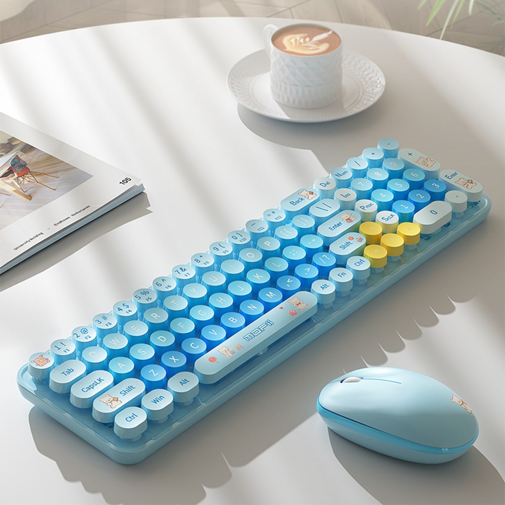 Bộ bàn phím chuột không dây Baby Bear - chuột máy tính không dây bàn phím MOFII hồng dễ thương Wireless
