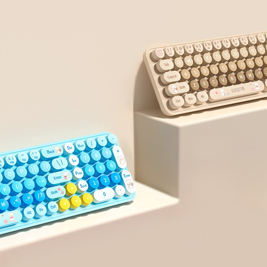 Bộ bàn phím chuột không dây Baby Bear - chuột máy tính không dây bàn phím MOFII hồng dễ thương Wireless