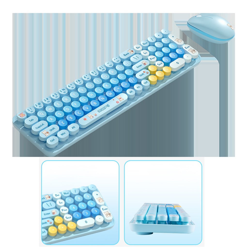 Bộ bàn phím chuột không dây Baby Bear - chuột máy tính không dây bàn phím MOFII hồng dễ thương Wireless