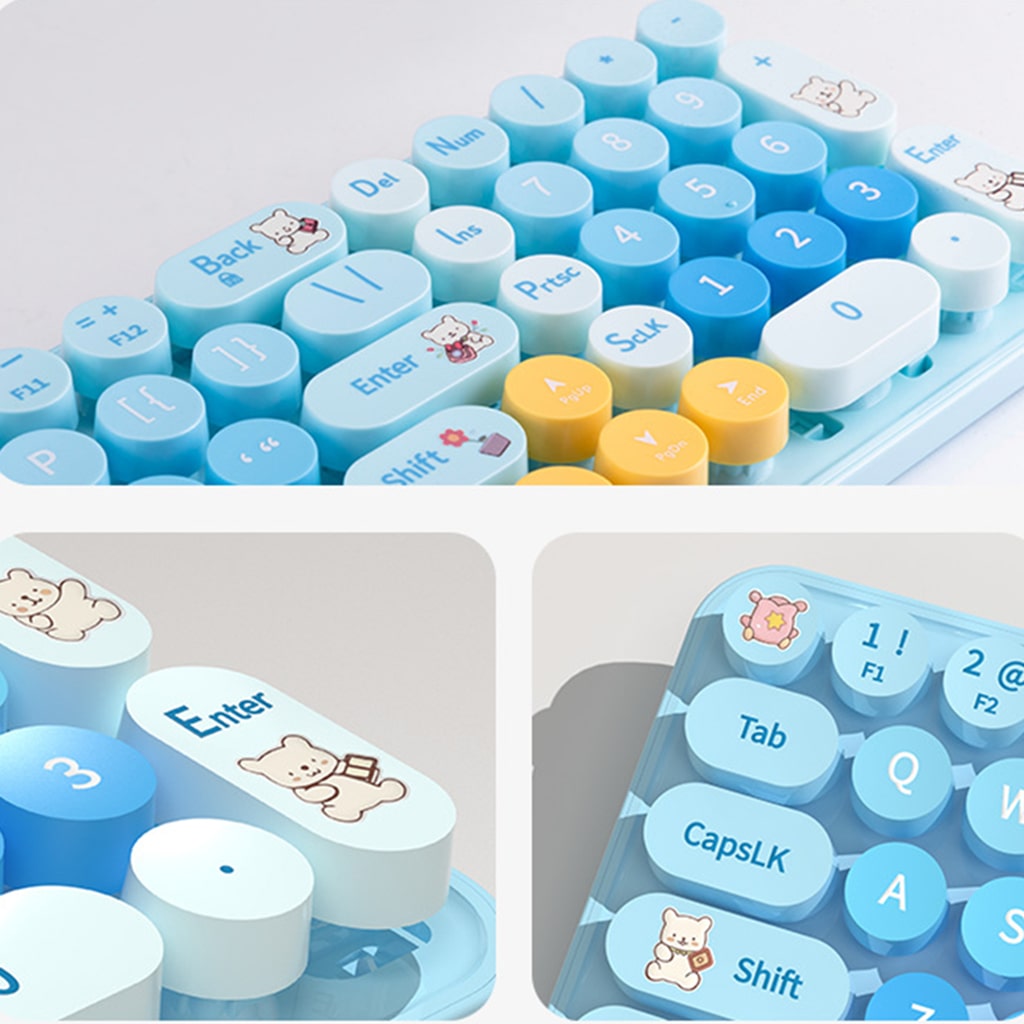 Bộ bàn phím chuột không dây Baby Bear - chuột máy tính không dây bàn phím MOFII hồng dễ thương Wireless