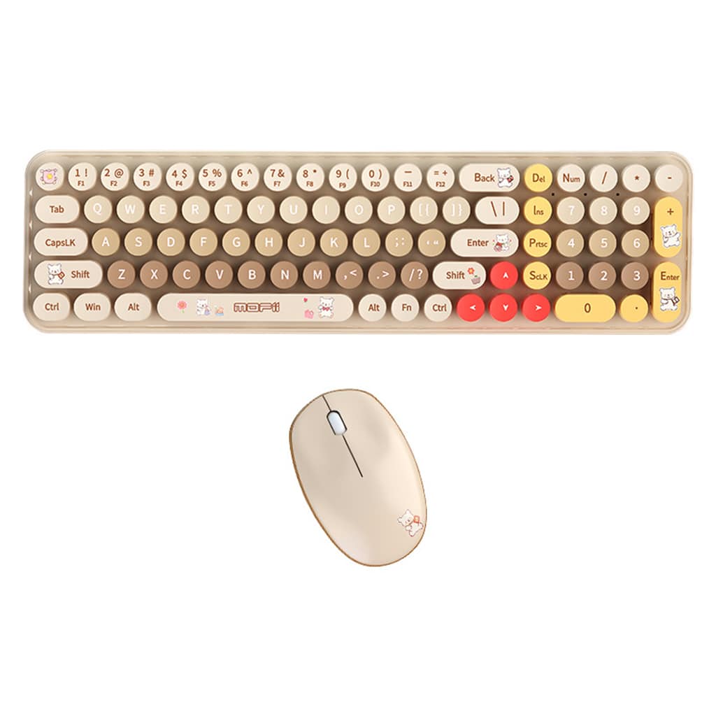Bộ bàn phím chuột không dây Baby Bear - chuột máy tính không dây bàn phím MOFII hồng dễ thương Wireless