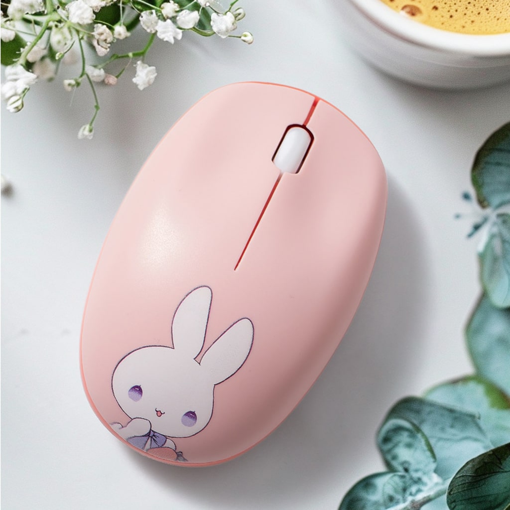 Bộ bàn phím chuột không dây Bunny Cute - chuột máy tính không dây bàn phím MOFII hồng dễ thương Wireless