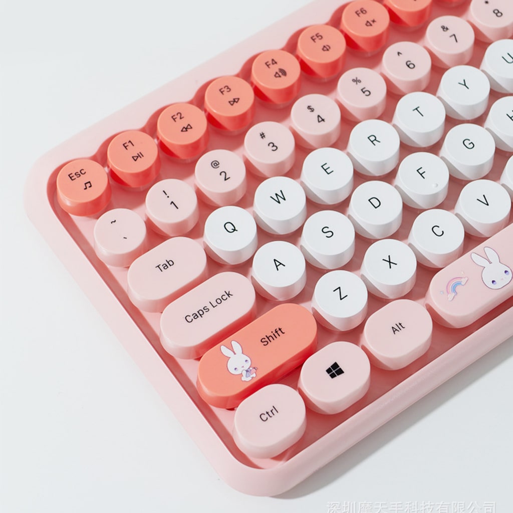 Bộ bàn phím chuột không dây Bunny Cute - chuột máy tính không dây bàn phím MOFII hồng dễ thương Wireless