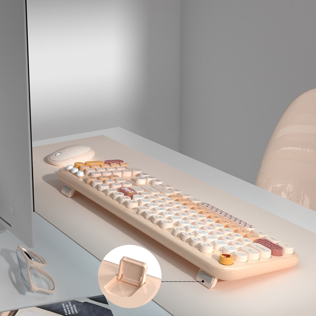 Bộ bàn phím chuột không dây cute Lovely - chuột máy tính không dây bàn phím MOFII hồng dễ thương Wireless