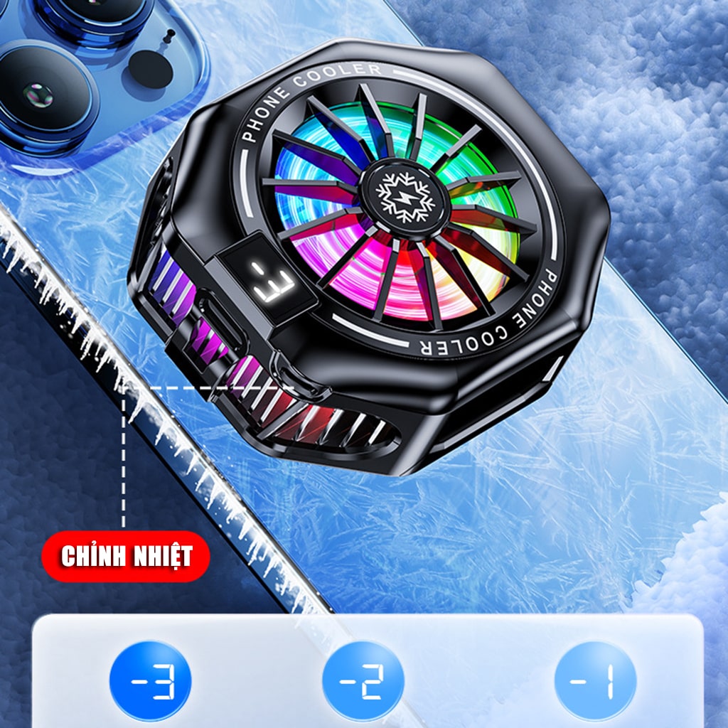 Quạt tản nhiệt điện thoại sò lạnh từ tính có ngàm kẹp rời X156 Pro Max 24W Led RGB Gaming hỗ trợ tăng FPS Game Mobile Liên Quân Pubg FF