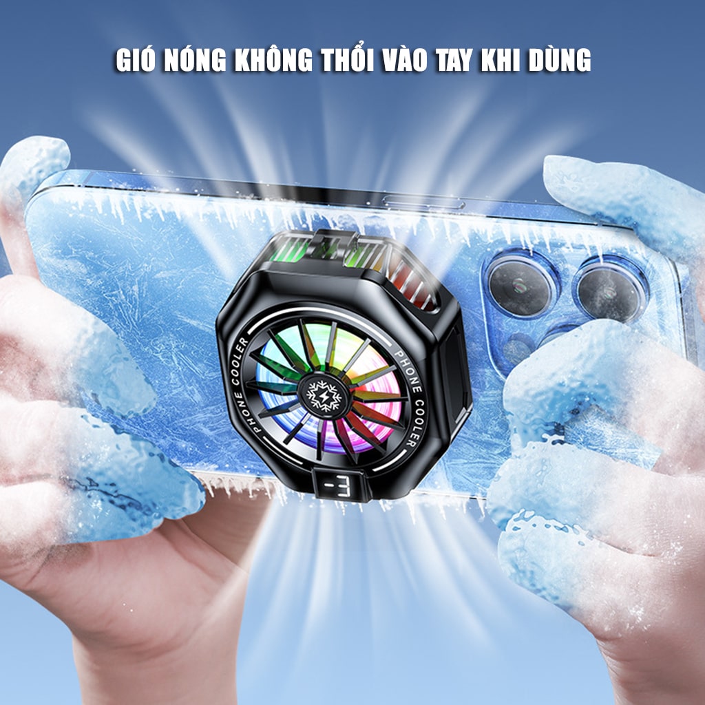 Quạt tản nhiệt điện thoại sò lạnh từ tính có ngàm kẹp rời X156 Pro Max 24W Led RGB Gaming hỗ trợ tăng FPS Game Mobile Liên Quân Pubg FF