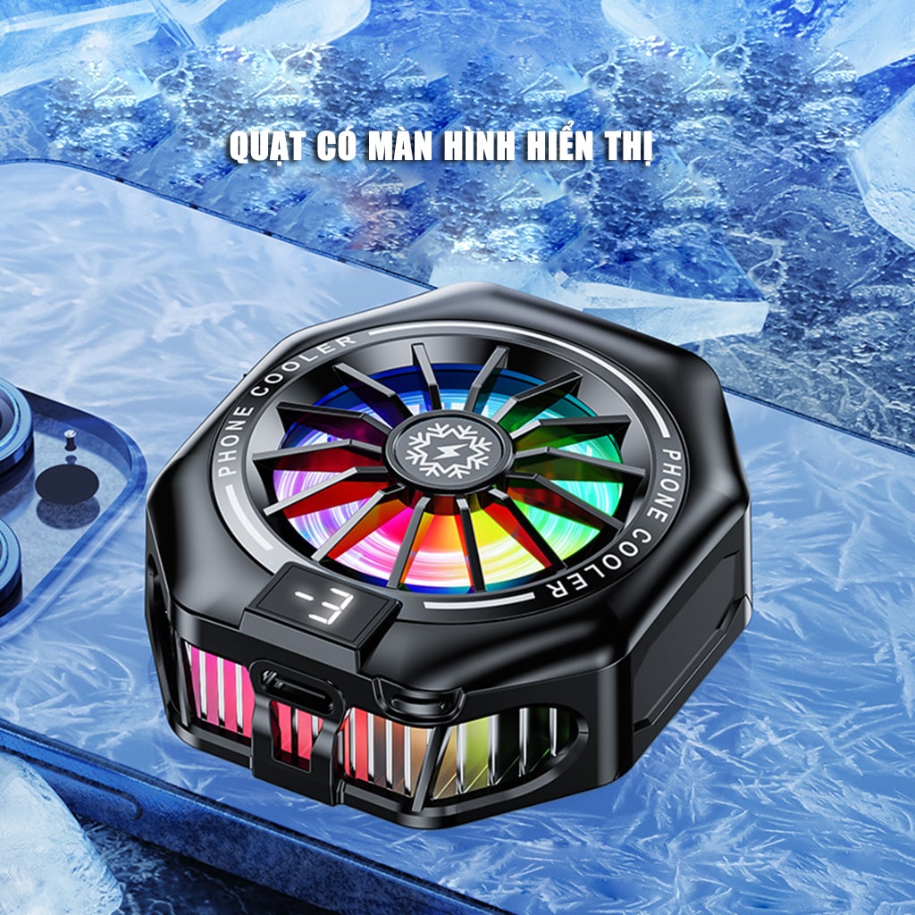 Quạt tản nhiệt điện thoại sò lạnh từ tính có ngàm kẹp rời X156 Pro Max 24W Led RGB Gaming hỗ trợ tăng FPS Game Mobile Liên Quân Pubg FF