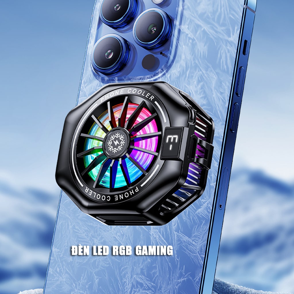 Quạt tản nhiệt điện thoại sò lạnh từ tính có ngàm kẹp rời X156 Pro Max 24W Led RGB Gaming hỗ trợ tăng FPS Game Mobile Liên Quân Pubg FF