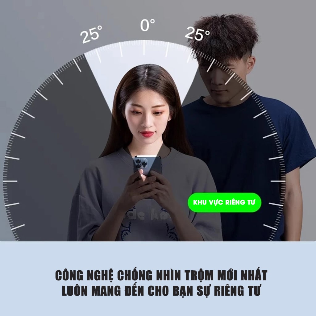 Kính cường lực chống nhìn trộm Iphone 17 Pro full màn hình không viền đen có khung hỗ trợ dán Smart Devil