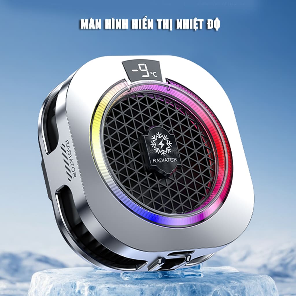 Quạt tản nhiệt điện thoại sò lạnh cao cấp TH16 Pro AI 24W kiểm soát nhiệt thông minh AI Led RGB làm lạnh không tụt FPS khi chơi game PUBG