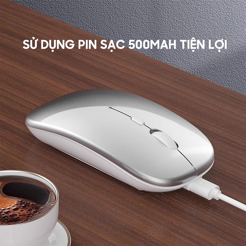 Chuột không dây Bluetooth Wireless 2.4G im lặng siêu mỏng pin sạc có đèn LED dùng làm việc chơi game văn phòng
