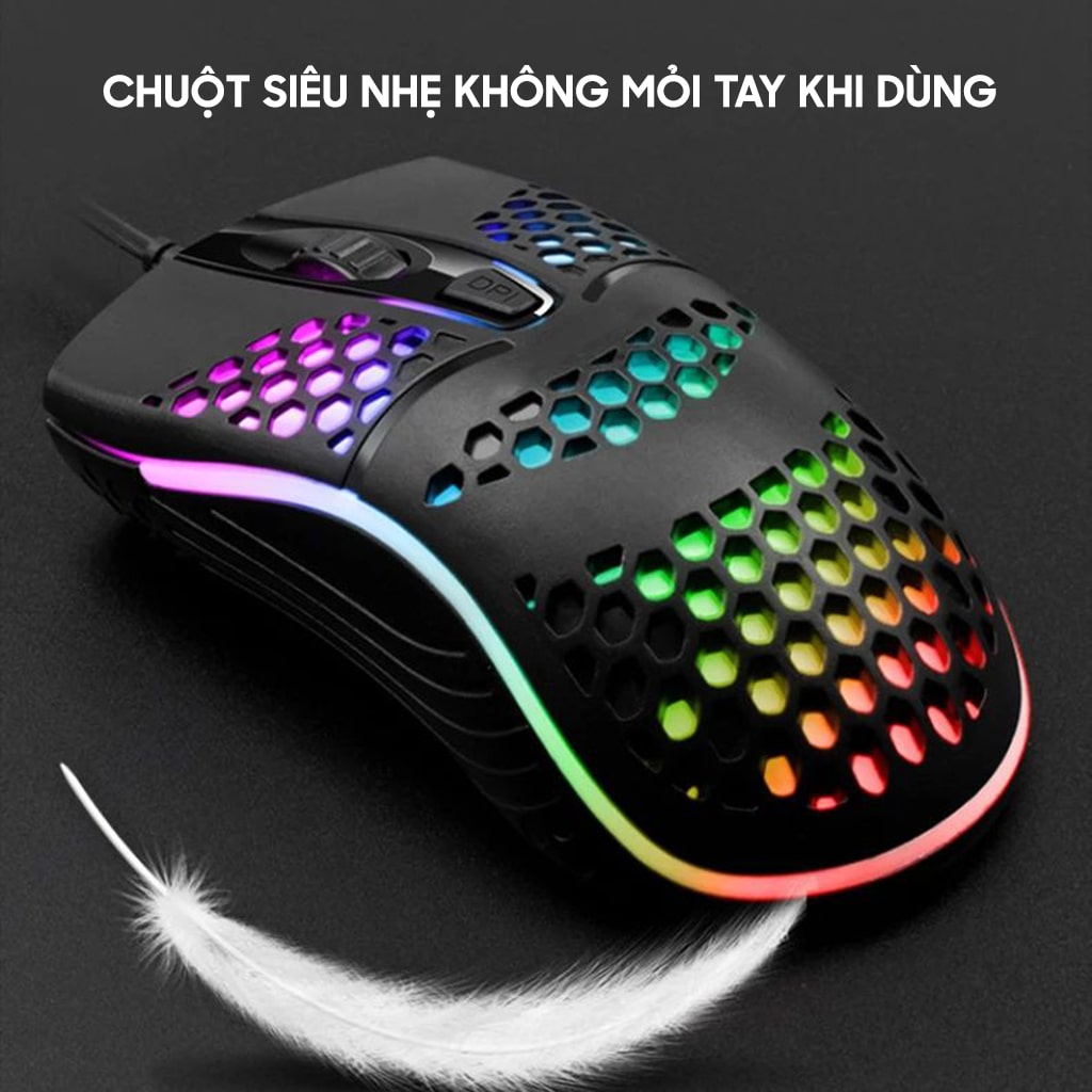 Chuột có dây Gaming X6 1200 DPI USB Led RGB đục lỗ chuột máy tính văn phòng chơi game giá rẻ