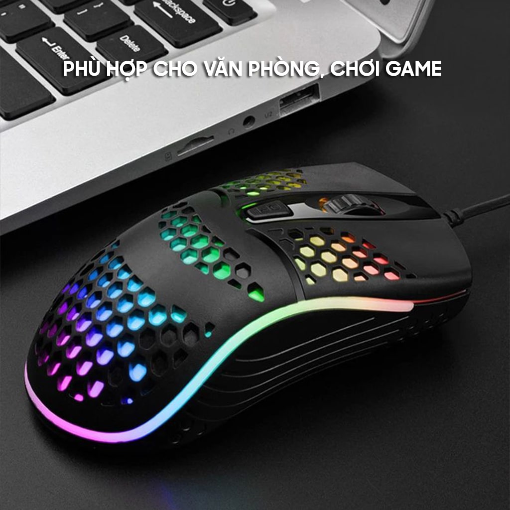 Chuột có dây Gaming X6 1200 DPI USB Led RGB đục lỗ chuột máy tính văn phòng chơi game giá rẻ