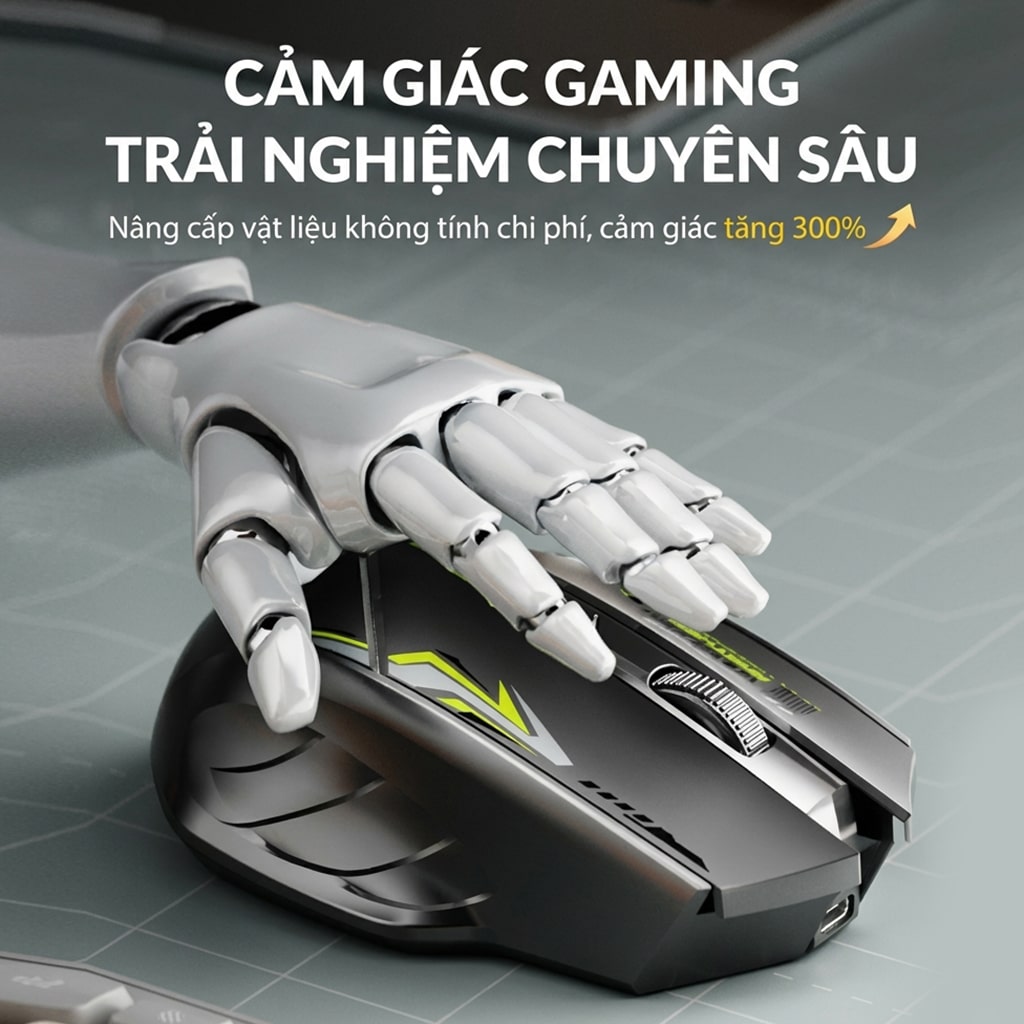 Chuột không dây Bluetooth Wireless 2.4G Z5 Gaming pin sạc 500mAh 6 nút bấm dùng chơi game làm việc máy tính văn phòng