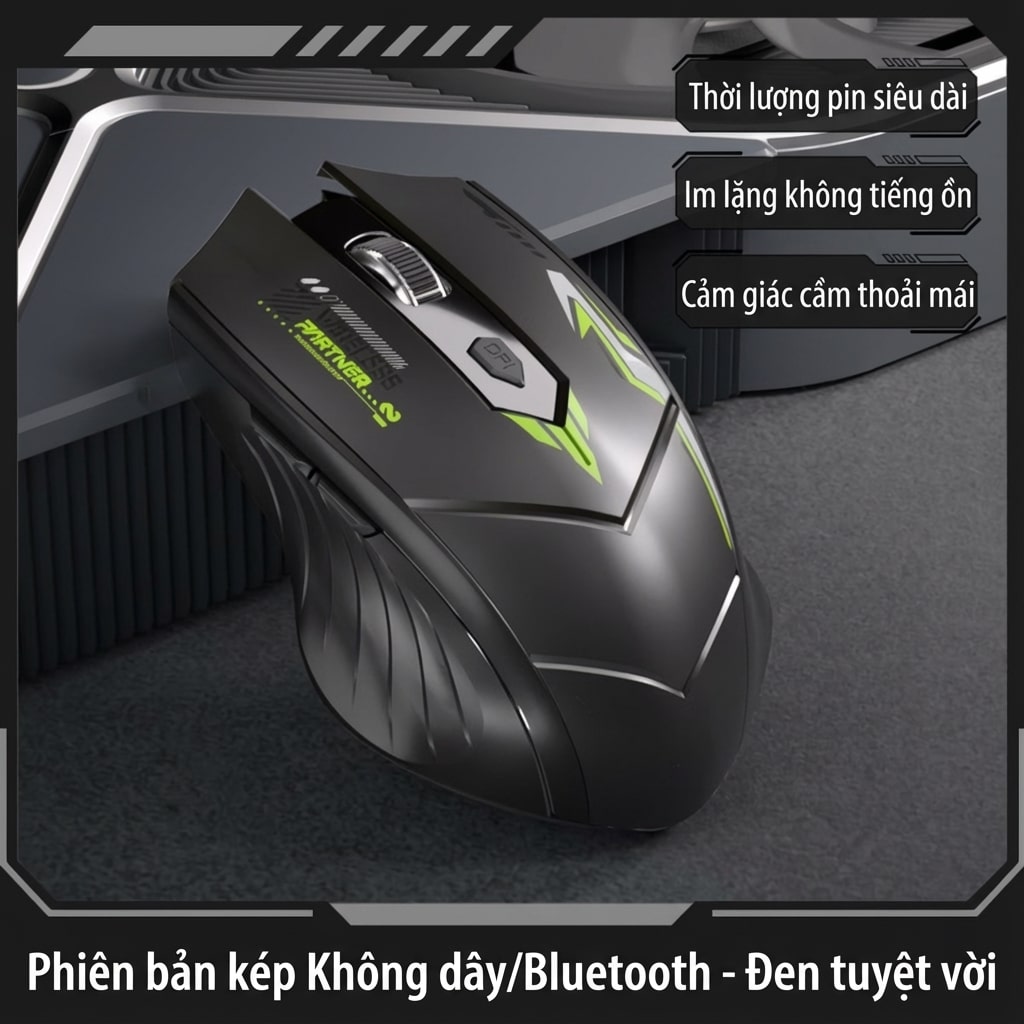 Chuột không dây Bluetooth Wireless 2.4G Z5 Gaming pin sạc 500mAh 6 nút bấm dùng chơi game làm việc máy tính văn phòng