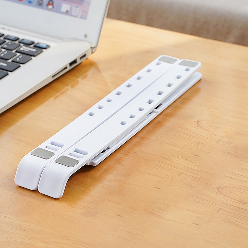 Giá đỡ tản nhiệt laptop Ipad E1 bằng nhựa gấp gọn đế tản nhiệt 8 nấc điều chỉnh độ cao giá rẻ màu bạc