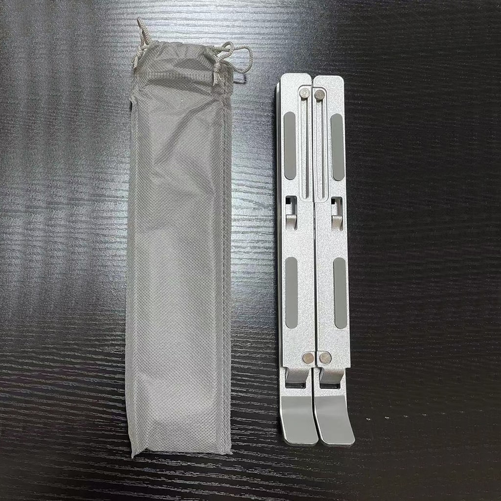 Giá đỡ tản nhiệt laptop Ipad E2 hợp kim nhôm cao cấp gấp gọn đế tản nhiệt 7 nấc điều chỉnh độ cao màu bạc