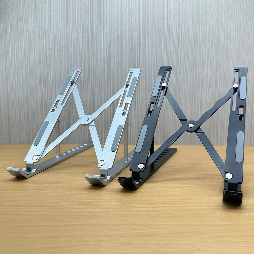 Giá đỡ tản nhiệt laptop Ipad E2 hợp kim nhôm cao cấp gấp gọn đế tản nhiệt 7 nấc điều chỉnh độ cao màu bạc