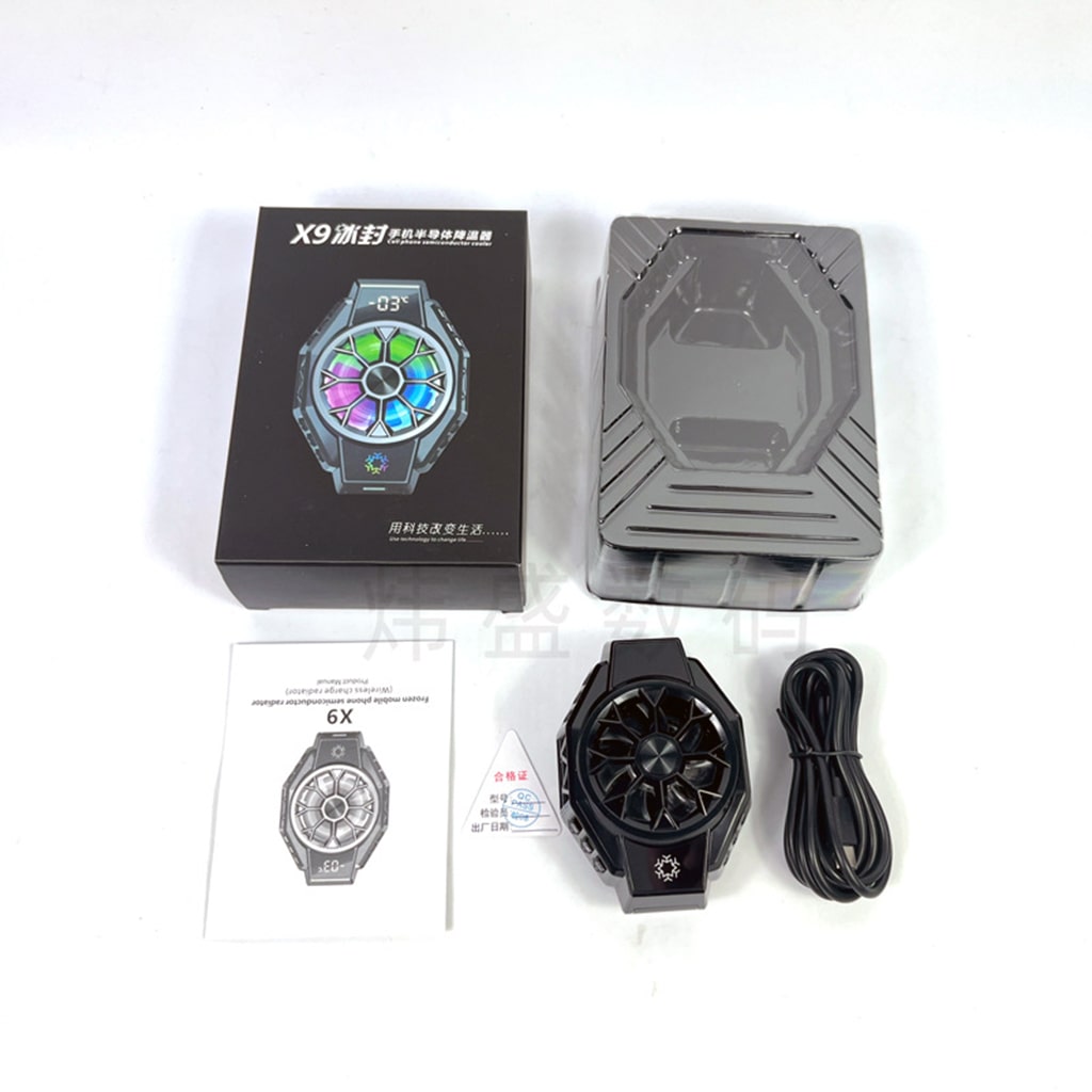 Quạt tản nhiệt điện thoại sò lạnh X9 Led RGB Gaming hỗ trợ tăng FPS Game Mobile Liên Quân Pubg FF