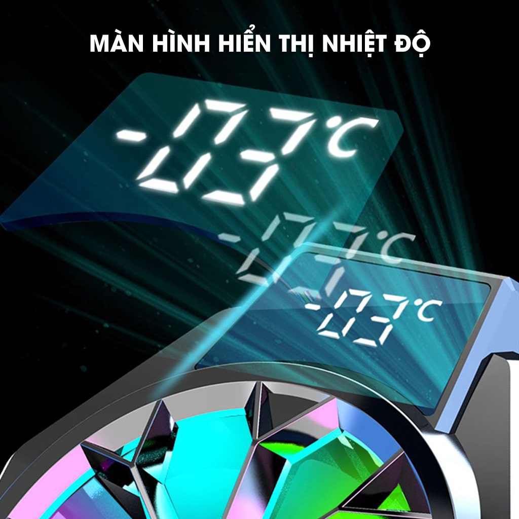 Quạt tản nhiệt điện thoại sò lạnh X9 Led RGB Gaming hỗ trợ tăng FPS Game Mobile Liên Quân Pubg FF