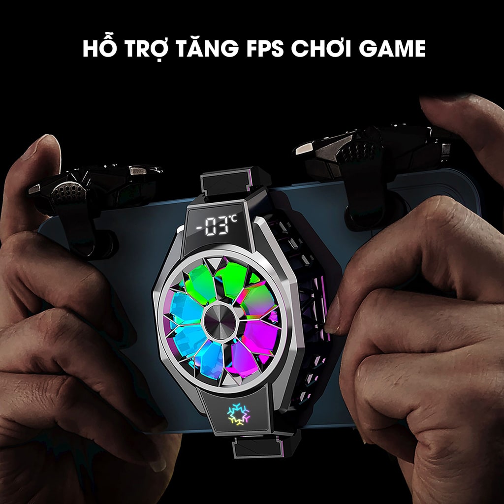 Quạt tản nhiệt điện thoại sò lạnh X9 Led RGB Gaming hỗ trợ tăng FPS Game Mobile Liên Quân Pubg FF