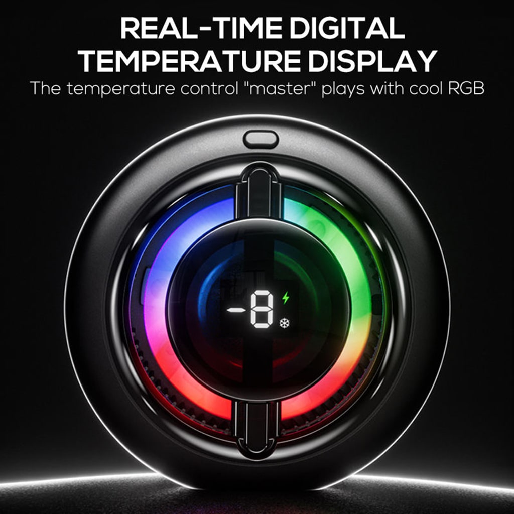 Quạt tản nhiệt điện thoại sò lạnh Memo CX19 có sạc không dây màn hình hiển thị nhiệt độ đèn Led Gaming thế hệ mới