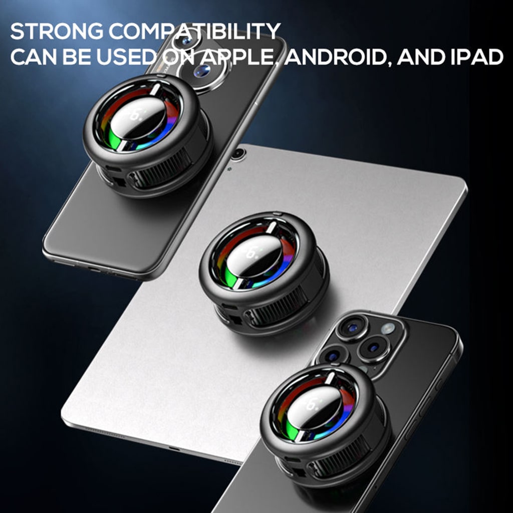 Quạt tản nhiệt điện thoại sò lạnh Memo CX19 có sạc không dây màn hình hiển thị nhiệt độ đèn Led Gaming thế hệ mới